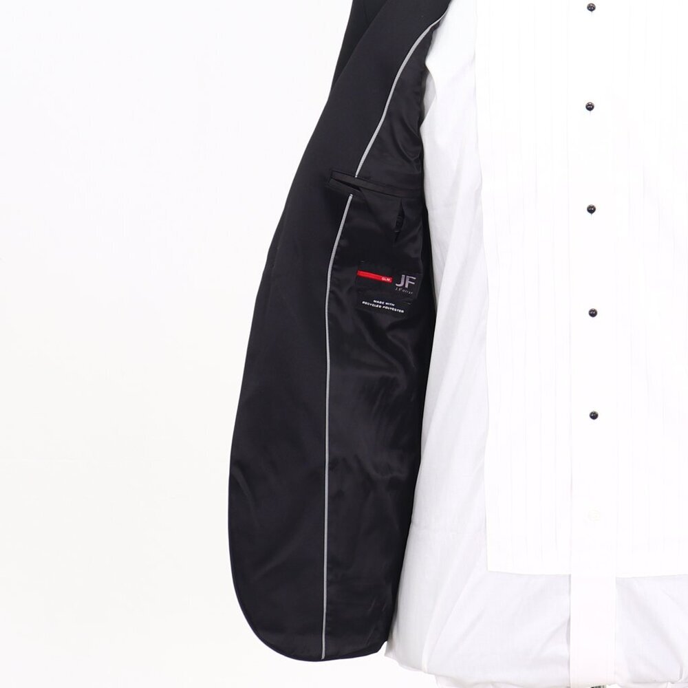 J. Ferrar 34R Black Solid 1-Button Sport Coat Blazer Jacket T133 - Picture 9 of 11